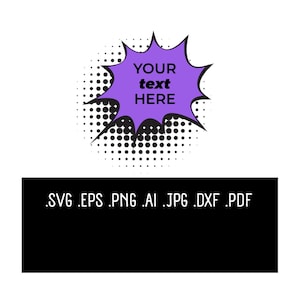 Comic Bubble Svg, Speech Bubble Template, Speech Bubble Clipart, Speech Bubble for Cricut, Social media Png, Dxf, Pdf, Jpg, Ai,