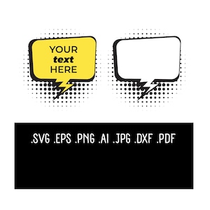 Comic Bubble Svg, Speech Bubble Template, Speech Bubble Clipart, Speech Bubble for Cricut, Social media Png, Dxf, Pdf, Jpg, Ai,
