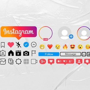 Instagram svg, instagram png, instagram clipart, emoji svg, social media icons, printable cut file cricut, influencer account