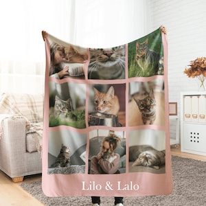 Customizable Photo Blanket, Photo Collage Gifts for him or her, Family & Friends Custom Gifts, Special Memory Keepsake for Wedding, Birthday