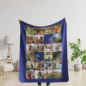 Customizable Photo Blanket, Photo Collage Gifts for him or her, Family & Friends Custom Gifts, Special Memory Keepsake for Wedding, Birthday