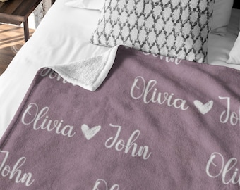 Personalized Couple Name Blanket, Custom Throw for Couple, Boy Friend and Girl Friend, Unique New Couple Gift, Customized Couple Keepsake