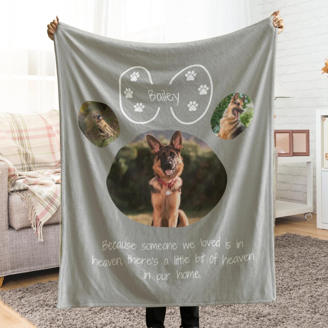 Custom Dog Photo Blanket: Personalized Pet Memorial Keepsake - Etsy