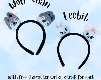 Stray kids Kpop gifts fanmade plushie headband with free hairtie Wolf chan Jiniret Leebit Bbokari Han Quokka Foxiny Dwaekki PuppyM Skzoo