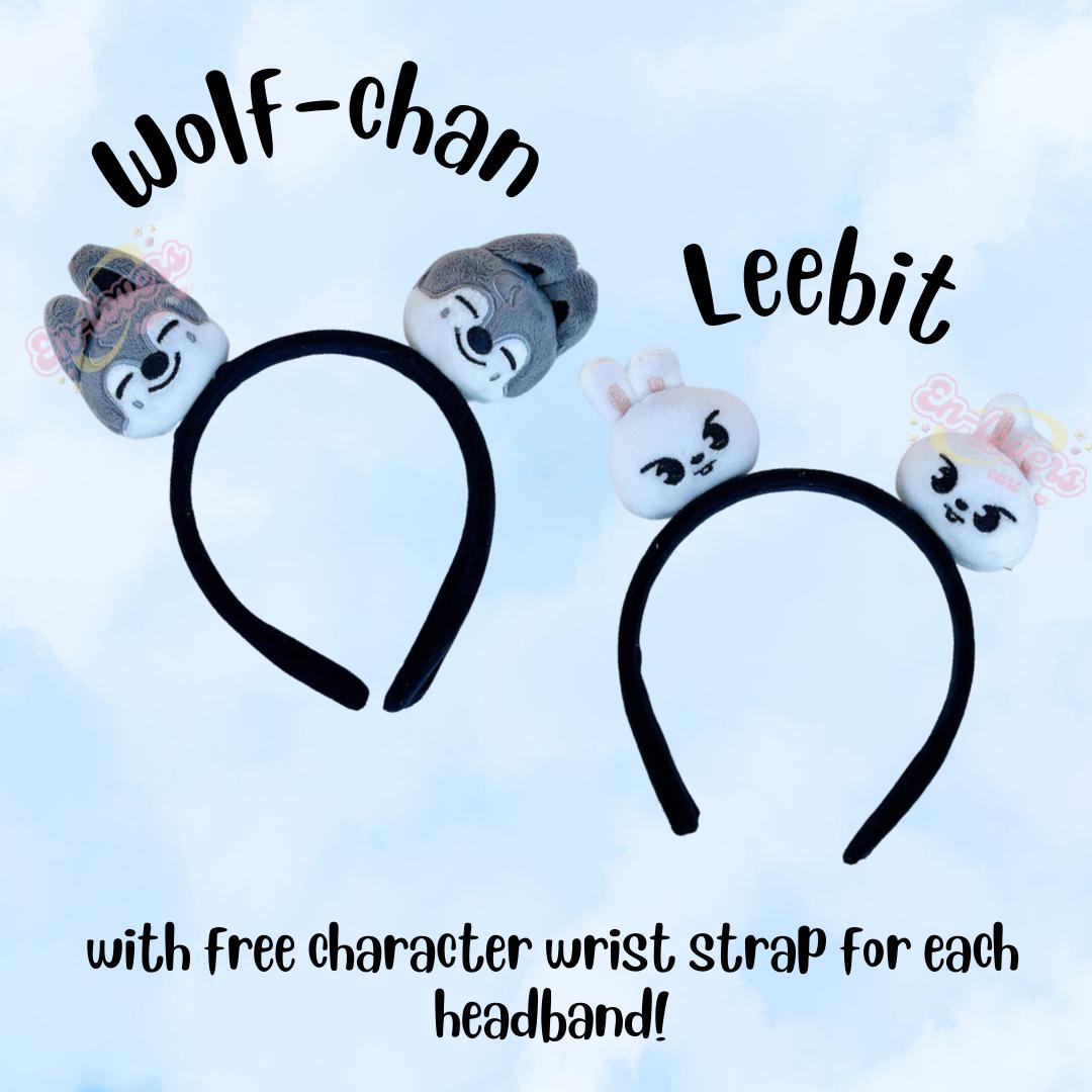 Stray kids Kpop gifts fanmade plushie headband with free hairtie Wolf chan Jiniret Leebit Bbokari Han Quokka Foxiny Dwaekki PuppyM Skzoo
