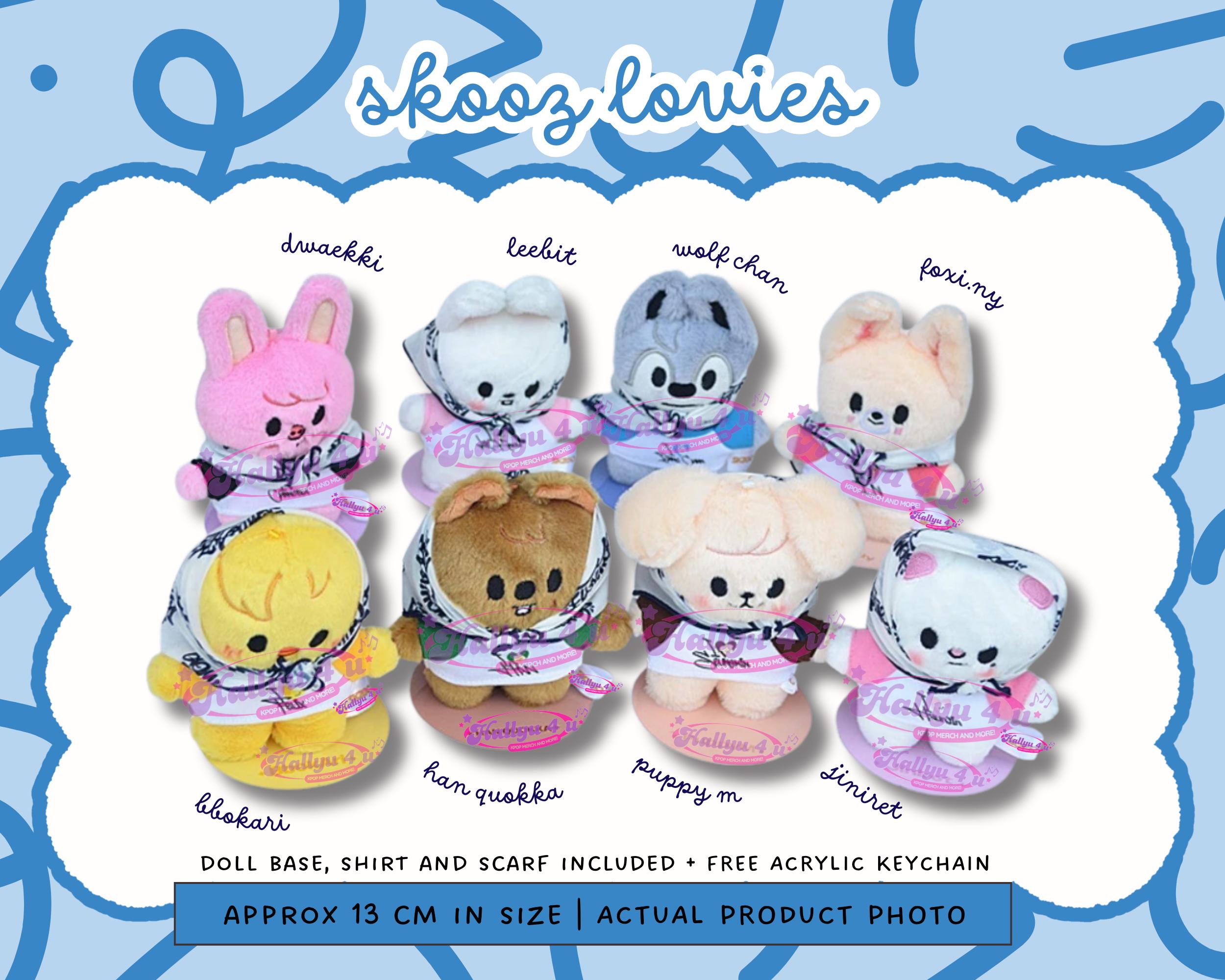 Wootto×RJ PLUSH DOLLピンバッジセットステッカー3点まとめ売り New Skooz Lovies Fanmade Standing Plush Dolls | K-pop Plush
