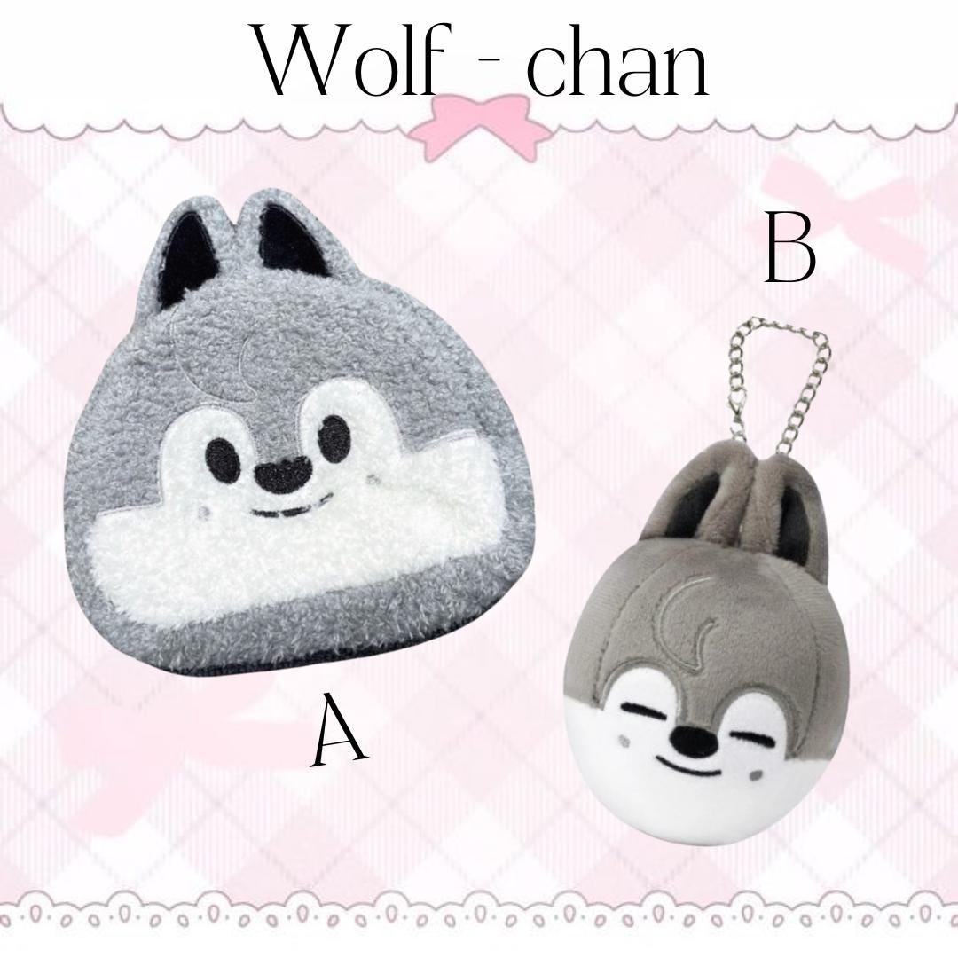 Kpop Fanmade Stray Kids Skzoo Plushie Purse Keychain Wolf