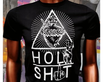 Organic T-Shirt „HOLY SHI(R)T“ – Unisex loose fit T-Shirt – Sustainably hand silkscreen printed