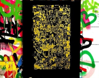 Eco Art Print “GEBRUIKT” (The Amsterdam Door) – Sustainably hand screen printed SERIGRAPH with Artist Design  – Limited Edition