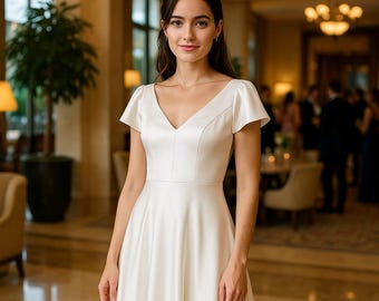 V-Neck Full Length Dress Sewing Pattern: US Sizes 2-30 (PDF)