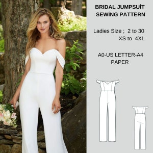 Formal Jumpsuit Sewing Pattern | Dungaree Pattern,Womens Jumpsuit Pattern | US 2 to 30 | XS to4XL