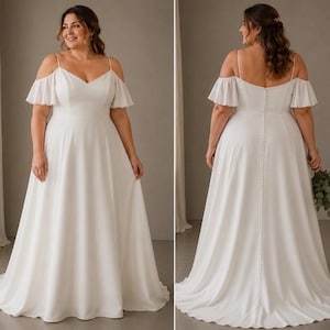 Molde para costura de vestido longo de noiva elegante nos tamanhos EUA 2-30 (XS-4XL) para formatos A0-A4.