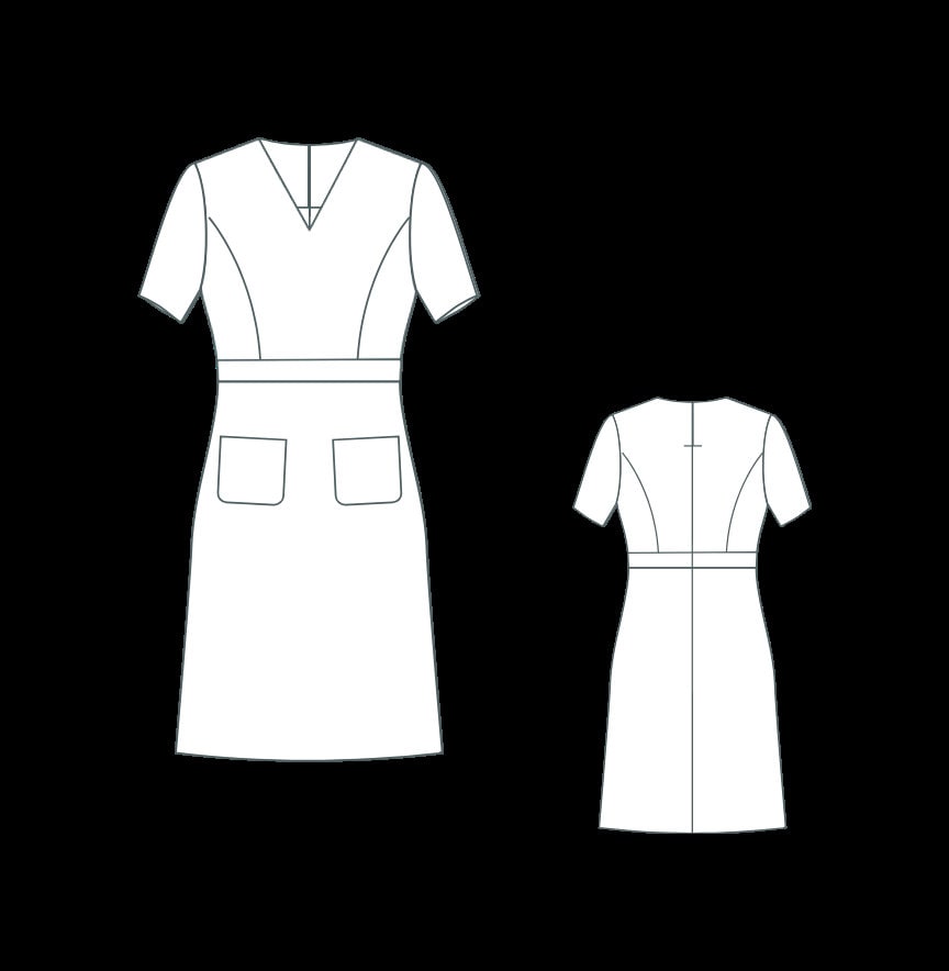 Nurse Uniform Dress Sewing Pattern: V-neck Medical Gown (PDF Pattern,  XS-4XL) - Etsy