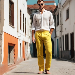 Patrón de costura para pantalones de lino de verano para hombre, talla de mujer: EE. UU. 36 a 56, A0 - A4 - Carta de EE. UU.