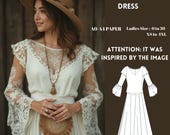 Bohemian Wedding Dress Sewing Pattern: Sizes 0-30 (A0 A4 Format) (Digital Download)