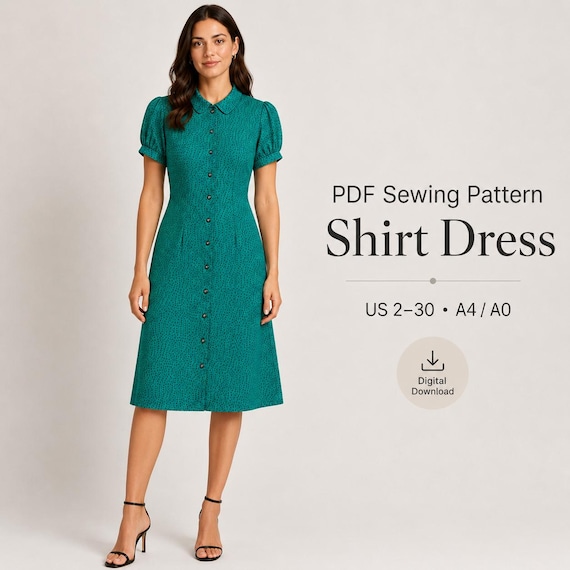 midi shirt dress sewing pattern digital reeta midi shirt dress sewing pattern