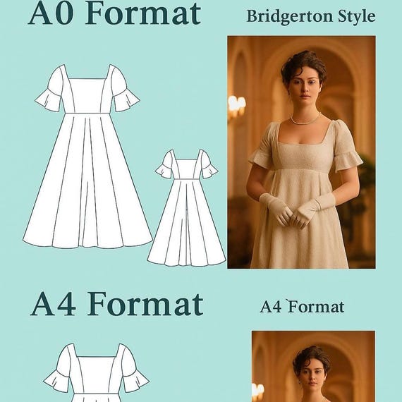 Empire Waist Regency Gown Pattern - Etsy Israel