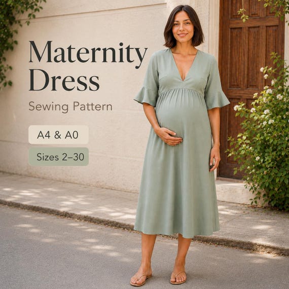 empire waist maternity dress Empire Waist Maternity Dress Pattern With Set-in Sleeves