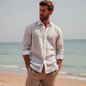 Patrón de costura para camisa de lino versátil para hombre, tallas para hombre - Proyecto de costura fácil - Tallas 36-56 (EE. UU.) - A0, A4, Carta (EE. UU.)