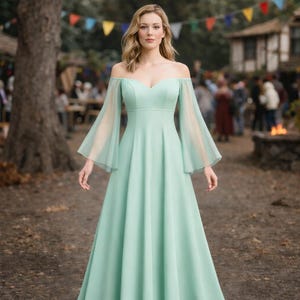 Modello di cucito per abito da fata Cottagecore: Maxi con spalle scoperte (US 2-30, XS-4XL) (modello PDF)