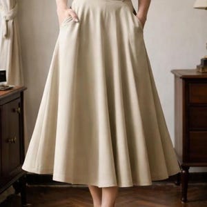 Cottagecore Skirt Sewing Pattern: Vintage Flare Skirt With Pockets (A4/A0 PDF) image 2
