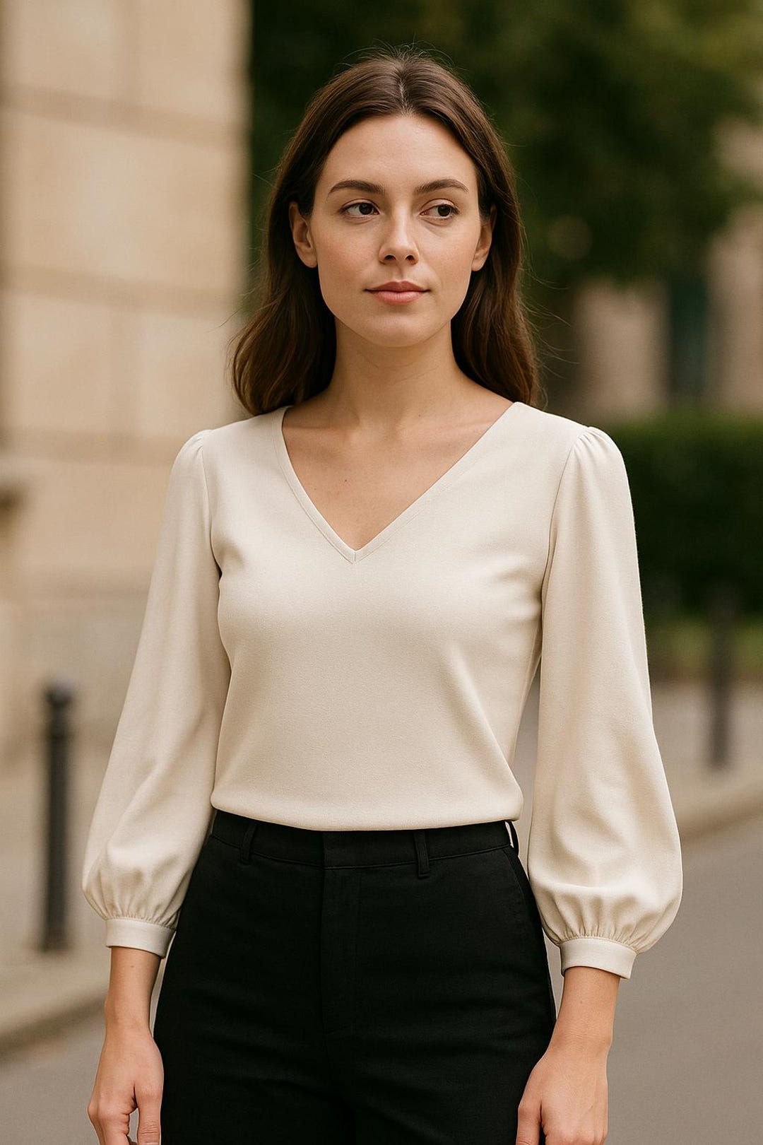 Cottagecore Bishop Sleeve Blouse: V Neck Sewing Pattern (sizes US 2-30 ...