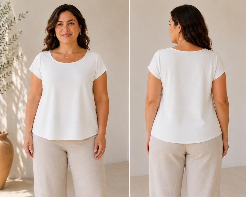 Plus Size T-Shirt Sewing Pattern: Beginner Friendly (PDF Digital Download) image 7
