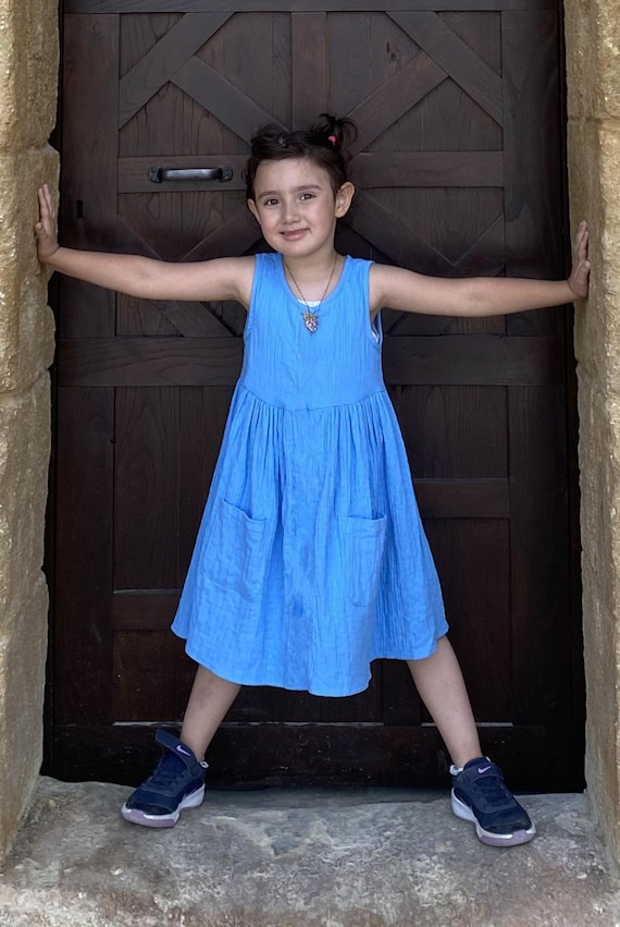 Girls Summer Sleeveless Kids  dress Sewing Pattern, A4 PDF Pattern, Ages 2-16,