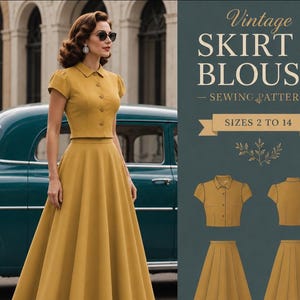Schnittmuster für Rock und Bluse im Stil der 1950er Jahre (PDF-Download)
