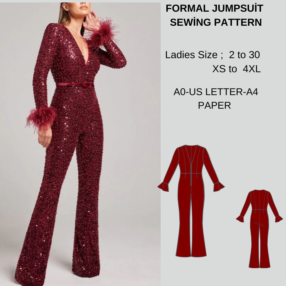 Discover more than 221 long sleeve jumpsuit sewing pattern