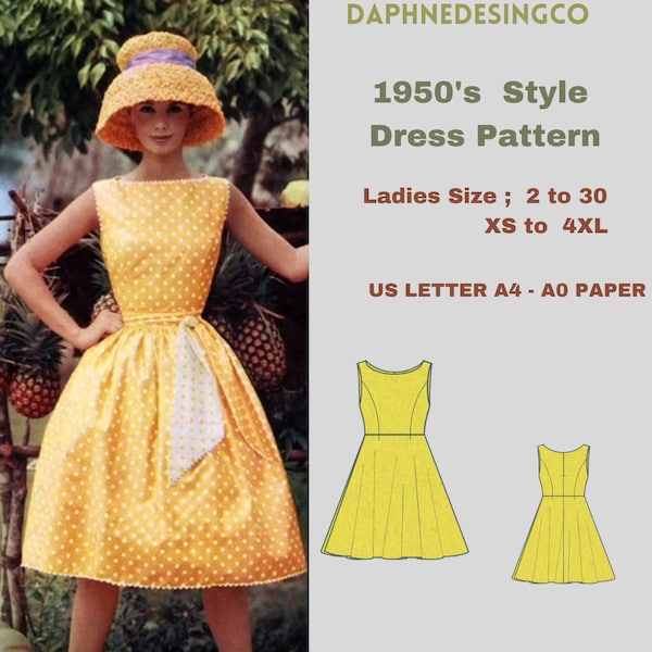 1950's vintage Princess Dress Sewing Pattern, PDF Instant Download Vintage Sewing Pattern, McCalls Easy Prom Dress Making