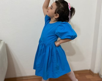 Toddler Puff Sleeve Summer Dress with Easy Sewing Pattern