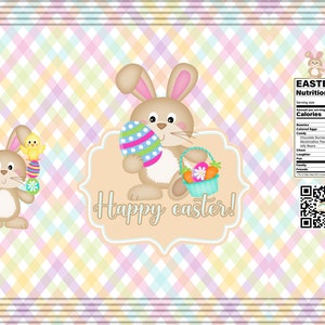 Editable easter template candywrappers, Personalised easterbunny treat bag, easter basket, Printable, digital files image 2