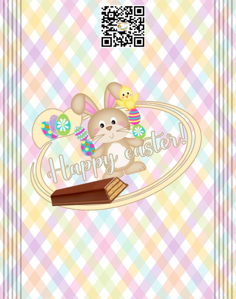 Editable easter template candywrappers, Personalised easterbunny treat bag, easter basket, Printable, digital files image 5