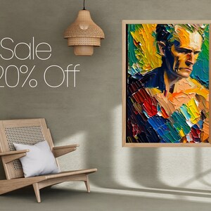Captivating Oil Painting Art: Portrait of a Man in Digital Art and Oil Painting.