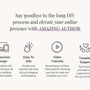 Squarespace website template for author, writer, speaker, podcaster. Website template includes speaking, podcast, blog, freebie pages. It's perfect for inspiring author, who want to sell her books & book speaking opportunities.