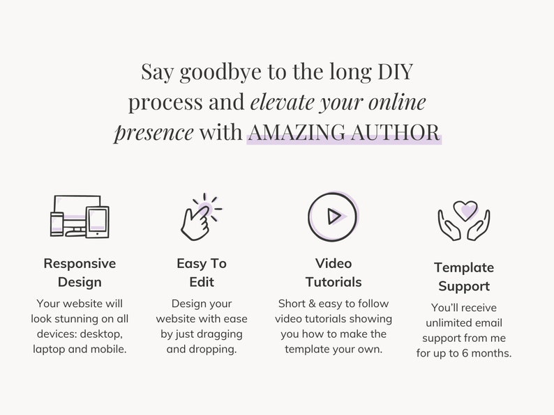 Squarespace website template for author, writer, speaker, podcaster. Website template includes speaking, podcast, blog, freebie pages. It's perfect for inspiring author, who want to sell her books & book speaking opportunities.