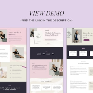 Squarespace website template for author, writer, speaker, podcaster. Website template includes speaking, podcast, blog, freebie pages. It's perfect for inspiring author, who want to sell her books & book speaking opportunities.