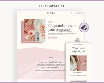 Doula Squarespace 7.1 Template: Birth Worker Website Theme