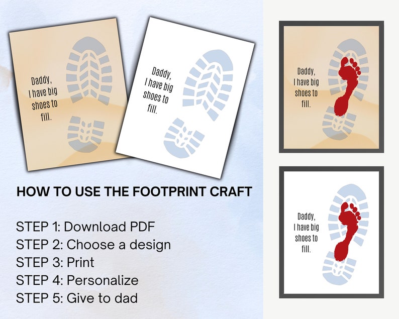 Fathers Day Footprint Printable Fathers Day Gift From Son Daughter