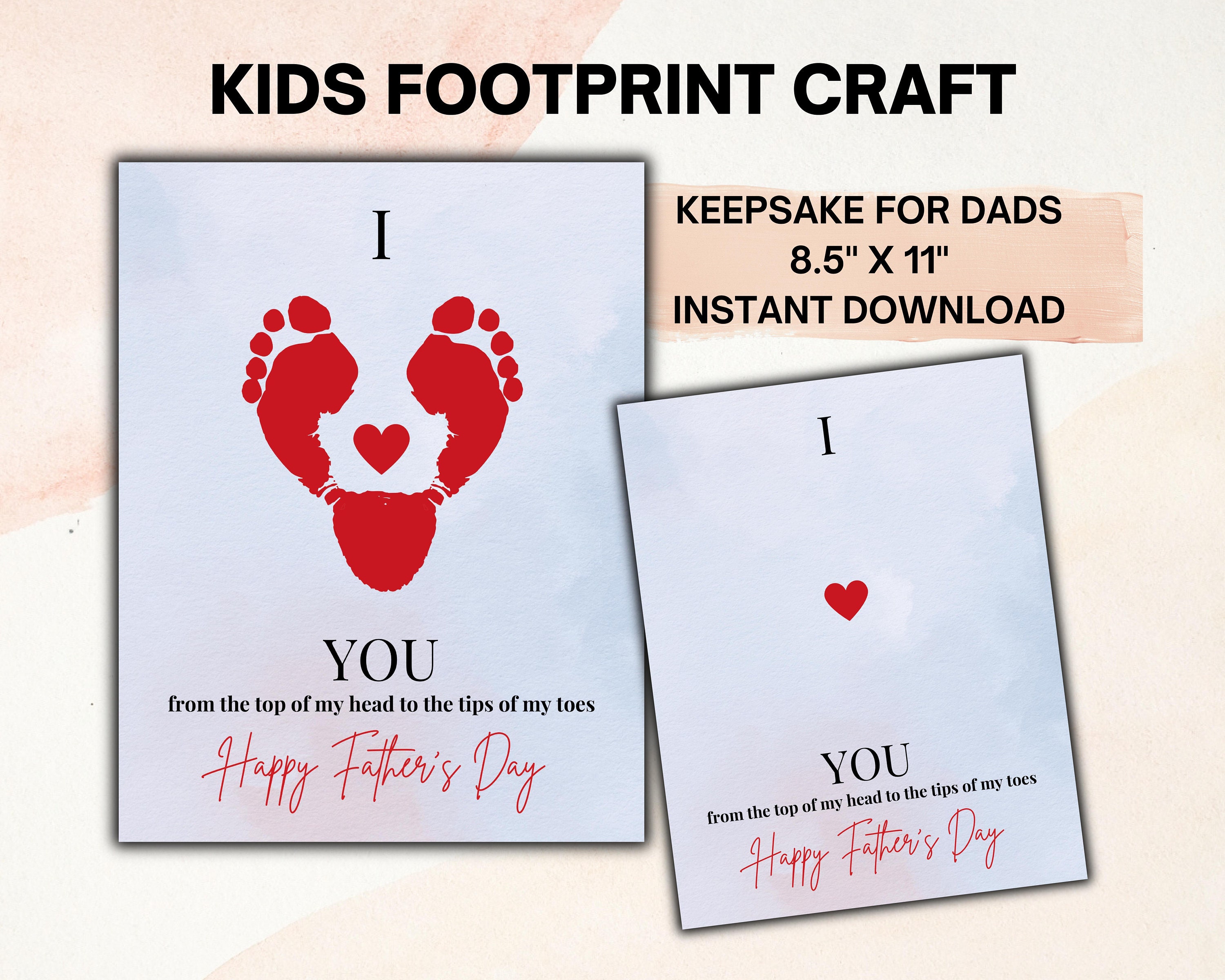 Fathers Day Footprint Printable Fathers Day Gift From Son Daughter