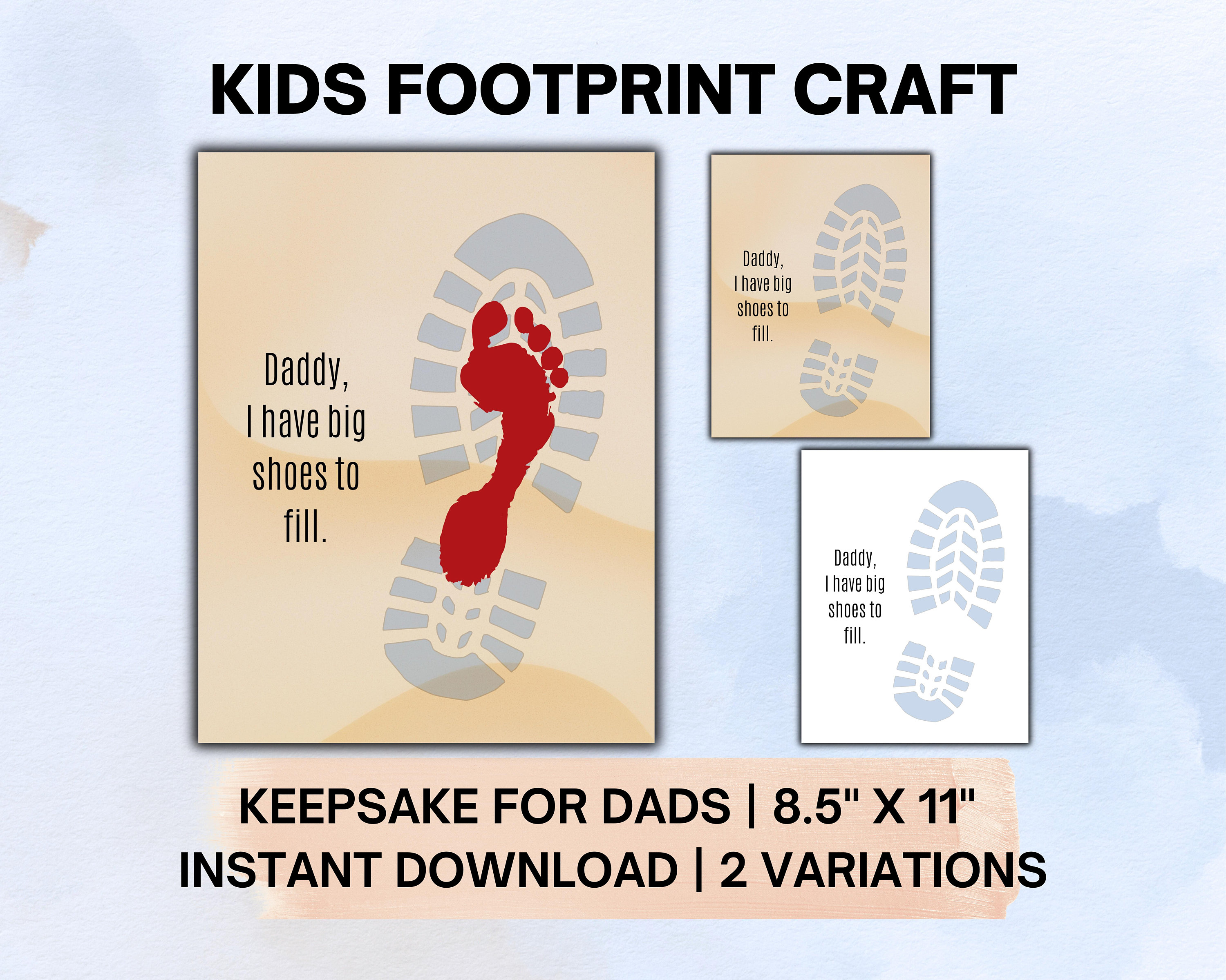 Fathers Day Footprint, Printable Fathers Day Gift From Son Daughter ...