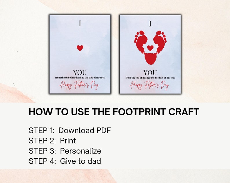 Fathers Day Footprint Printable Fathers Day Gift From Son Daughter