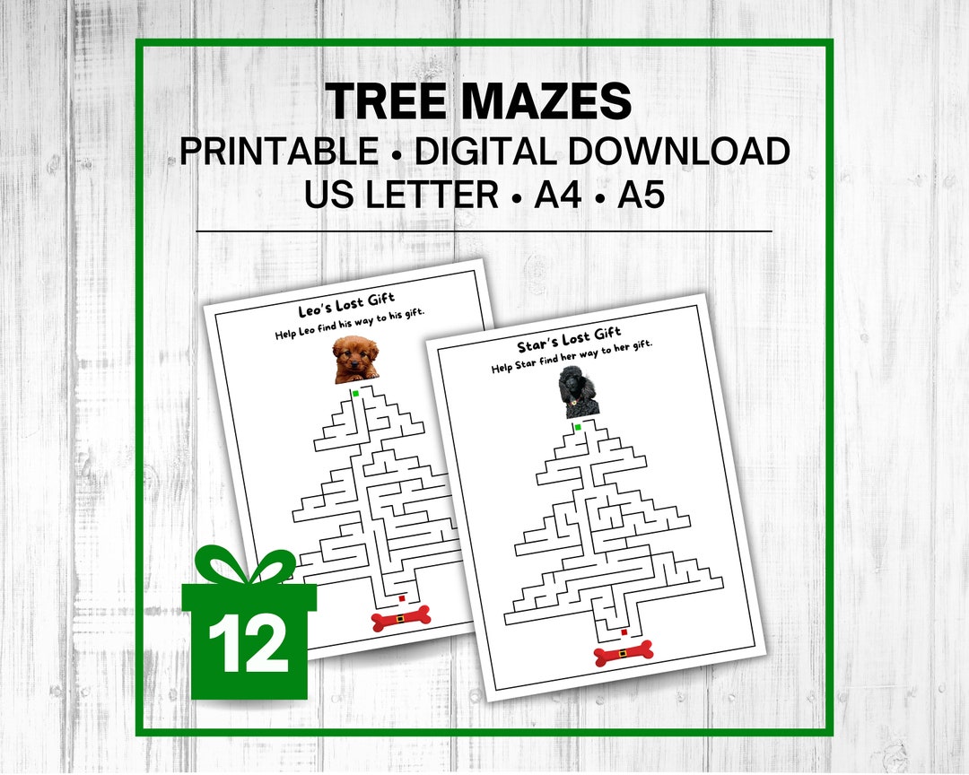 12 Printable Christmas Tree Maze Printable Tree Maze - Etsy