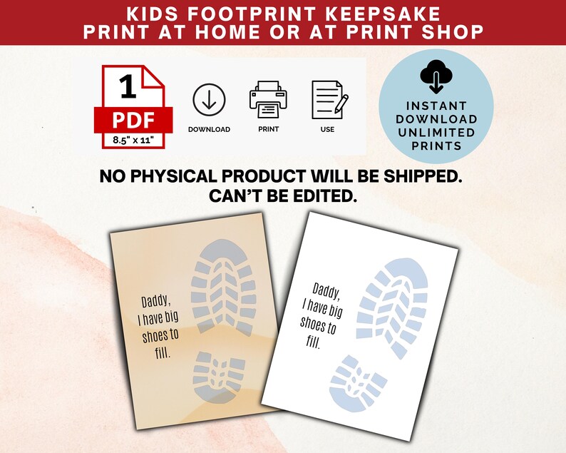 Fathers Day Footprint Printable Fathers Day Gift From Son Daughter