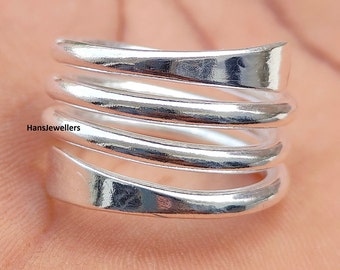 Adjustable 925 Sterling Silver Thumb Ring: Handmade Boho Jewelry