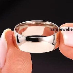 925 Sterling Silver Dome Wedding Band / Polished Silver Wedding Ring for Men and Women / Plain Wedding Band / Classic Silver Band Ring