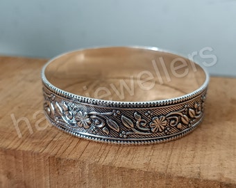 Sterling Silver Bangle Bracelet, Women Cuff Bracelet, Statement Bangle, Boho Bangle, Stackable Bangle Cuff, Handmade Bangle , Dainty Cuff