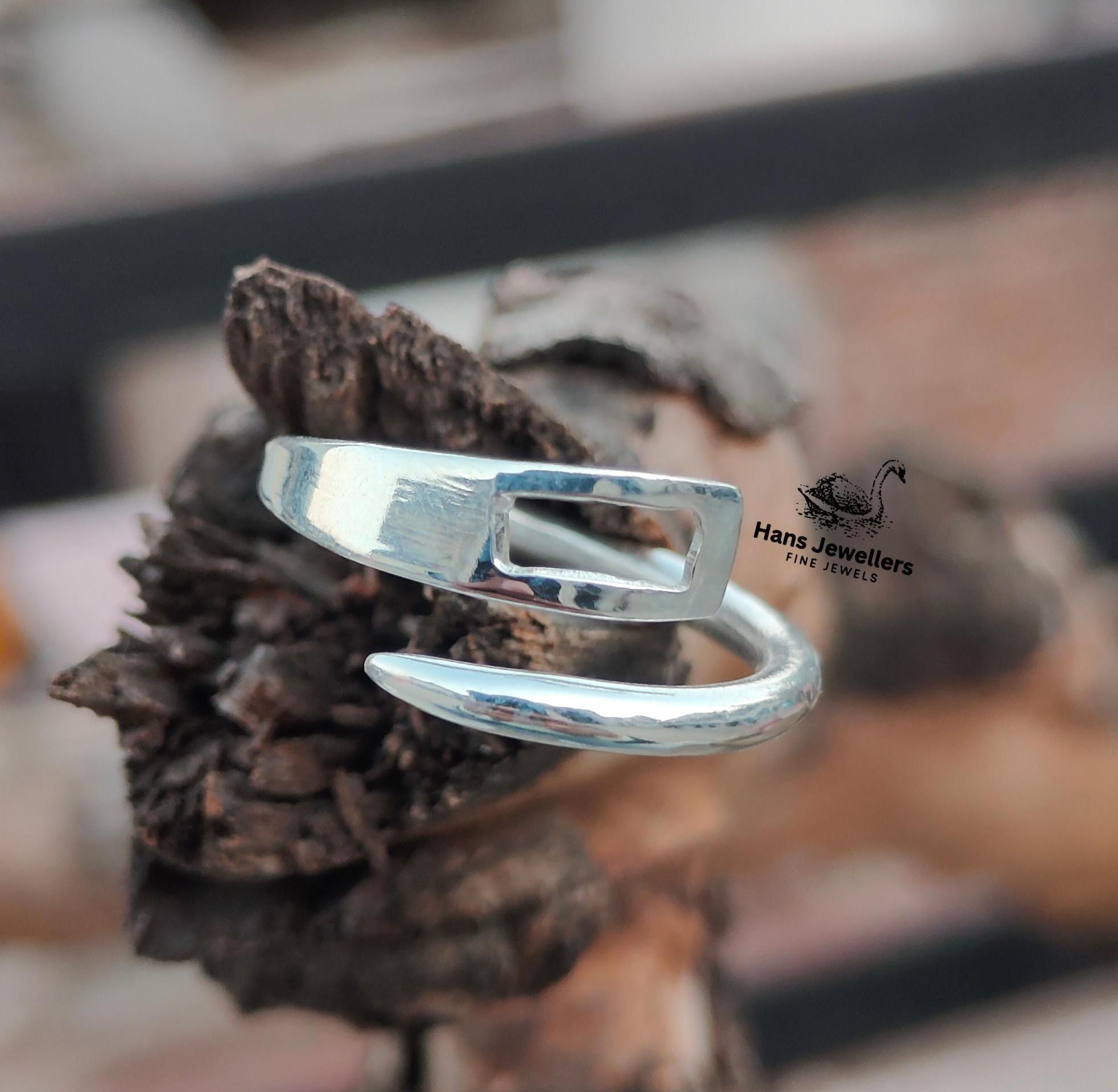 調節可能な925スターリングシルバーリング：ミニマリストオープン