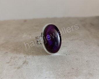 Natural Oval Amethyst Ring, Purple Amethyst Ring, 925 Sterling Silver Ring, Wedding Ring, Gift For Her, Statement Ring, Birthstone Jewelry